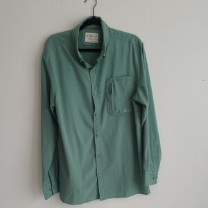 Men's GILLZ Green Shirt Outdoor Style Button Front Long Sleeve SZ Large